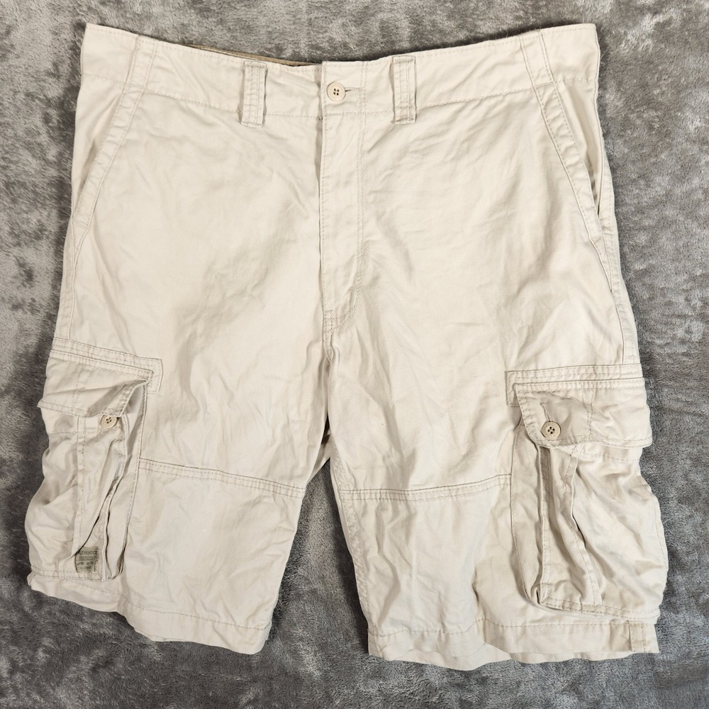 Signature by Levi Strauss Cargo Shorts Mens 38 Beige Made to Fit Cotton Utility